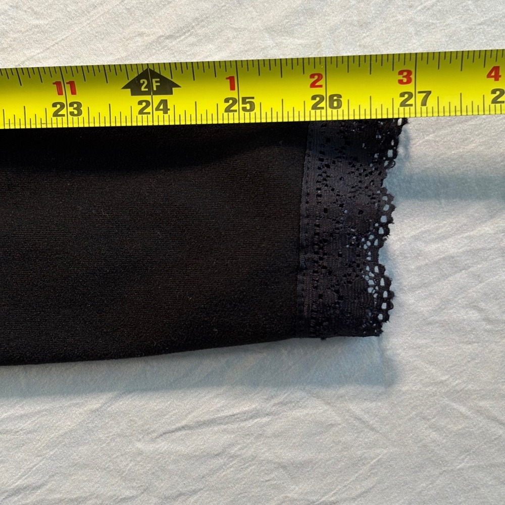 Dazy Black Lace Trim Layered Cami Long Sleeve Crop Top XL whimsy goth - Picture 6 of 9